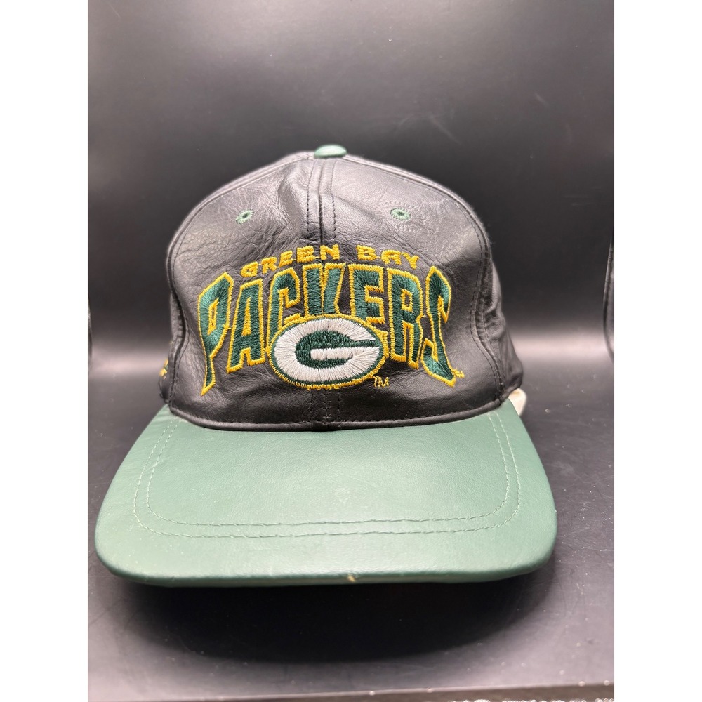 Vintage Green Bay Packers NFL Leather Hat Cap‎ Snapback